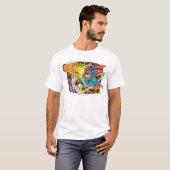 Superman in de ruimte t-shirt (Voorkant volledig)