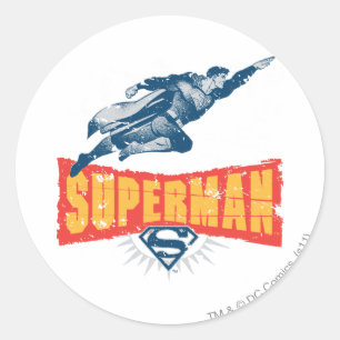 Superman in nood ronde sticker