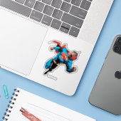 Superman in pak sticker (Laptop met iPhone)