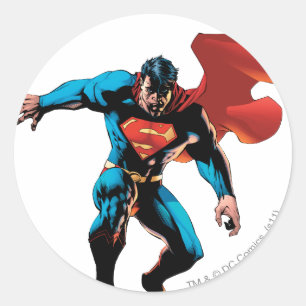 Superman in Shadow Ronde Sticker