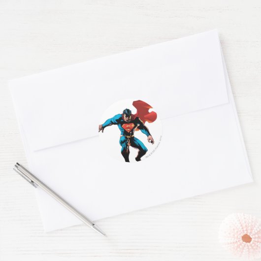 Superman in Shadow Ronde Sticker (Envelop)