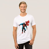 Superman in Shadow Tri-Blend Shirt (Voorkant volledig)