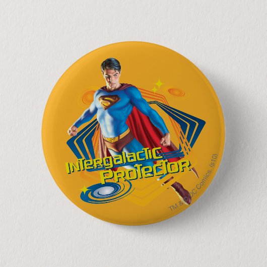 Superman Intergalactic Protector Ronde Button 5,7 Cm (Voorkant)