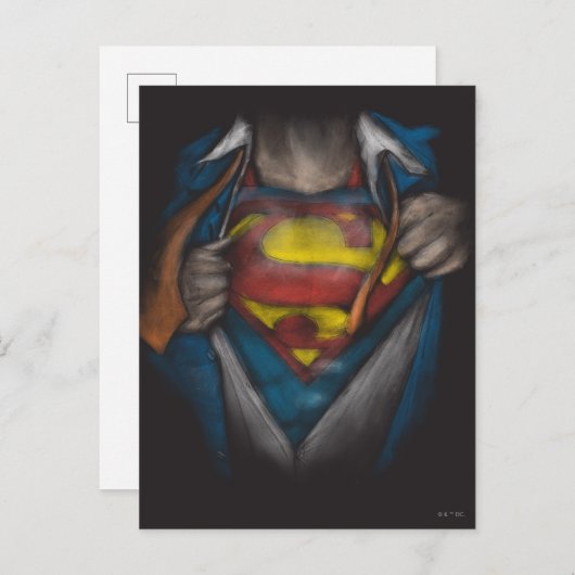 Superman | Kaas Schets in kleur onthullen Briefkaart (Voorkant / Achterkant)