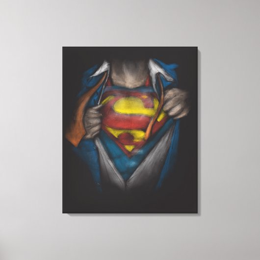 Superman | Kaas Schets in kleur onthullen Canvas Afdruk (Voorkant)