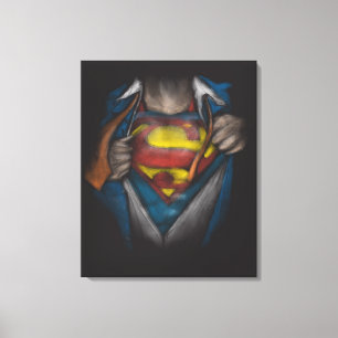 Superman   Kaas Schets in kleur onthullen Canvas Afdruk