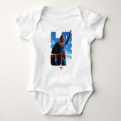 Superman Kijk Omhoog Pose Romper (Voorkant)