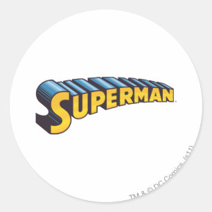 Superman Klassieke naam Logo Ronde Sticker