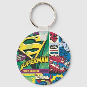 Superman-komische panelen sleutelhanger