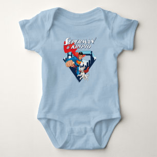 Superman & Krypto vliegen door de lucht Romper