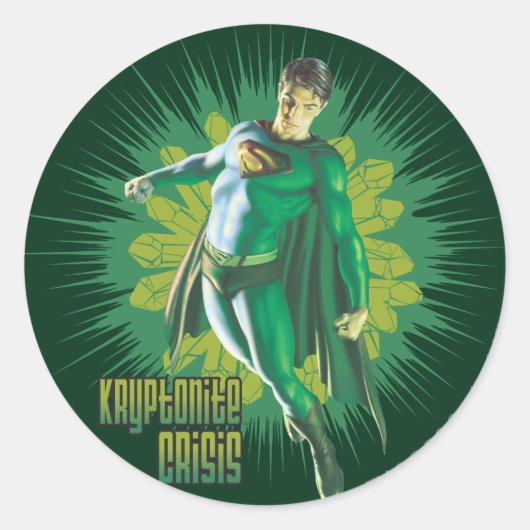 Superman Kryptonite Crisis Ronde Sticker (Voorkant)