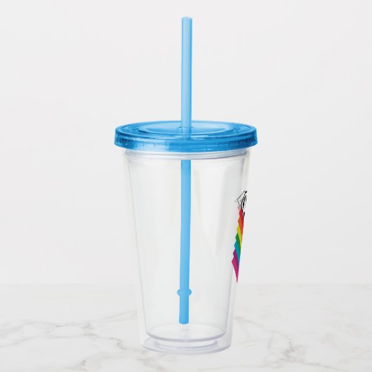 Superman Layered Rainbow-Logo Acryl Drinkbeker (Rechts)