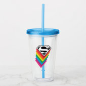 Superman Layered Rainbow-Logo Acryl Drinkbeker (Voorkant)
