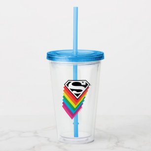 Superman Layered Rainbow-Logo Acryl Drinkbeker
