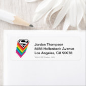 Superman Layered Rainbow-Logo Etiket (Insitu)