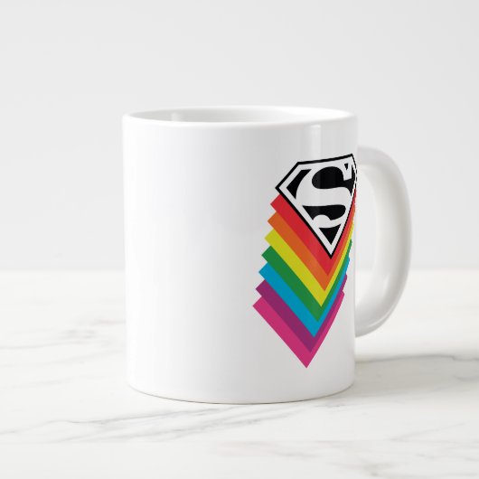 Superman Layered Rainbow-Logo Grote Koffiekop (Voorkant rechts)