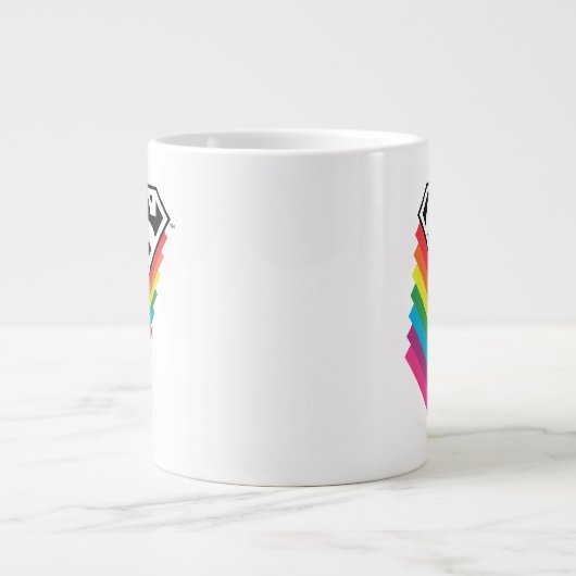 Superman Layered Rainbow-Logo Grote Koffiekop (Voorkant)