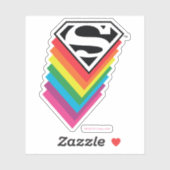 Superman Layered Rainbow-Logo Sticker (Vel)