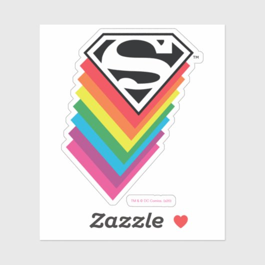 Superman Layered Rainbow-Logo Sticker (Vel)