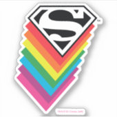 Superman Layered Rainbow-Logo Sticker (Voorkant)