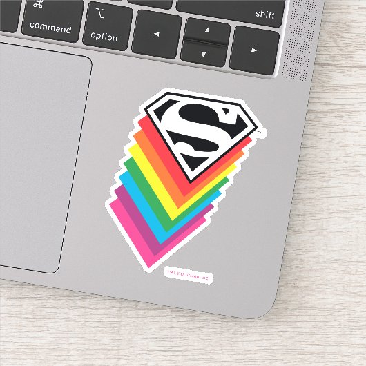 Superman Layered Rainbow-Logo Sticker (Detail)
