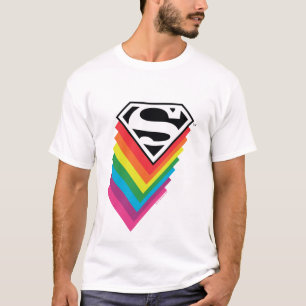 Superman Layered Rainbow-Logo T-shirt