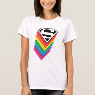 Superman Layered Rainbow-Logo T-shirt
