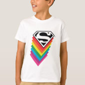 Superman Layered Rainbow-Logo T-shirt (Voorkant)