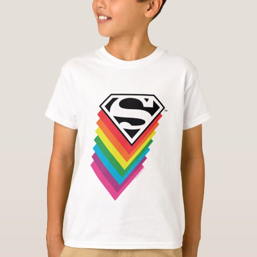 Superman Layered Rainbow-Logo T-shirt (Voorkant)
