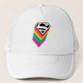 Superman Layered Rainbow-Logo Trucker Pet (Voorkant)