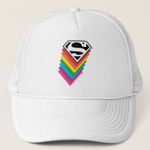 Superman Layered Rainbow-Logo Trucker Pet