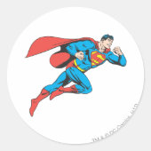 Superman Leaps Right Ronde Sticker (Voorkant)