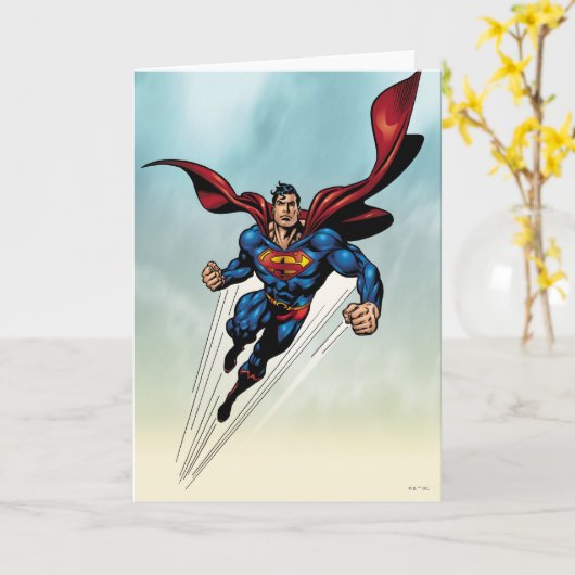 Superman leaps upward kaart (Gele Bloem)