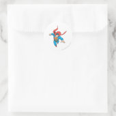 Superman Leaps Voorwaarts Ronde Sticker (Tas)