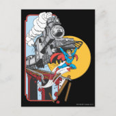 Superman Lifts Train Briefkaart (Voorkant)