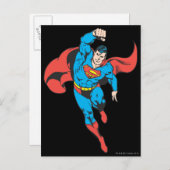 Superman links vuist opgetild briefkaart (Voorkant / Achterkant)