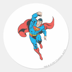 Superman links vuist opgetild ronde sticker