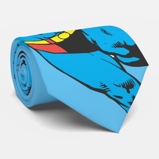 Superman links vuist opgetild stropdas (Opgerold)