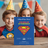 Superman Logo | Blue Super Hero Birthday Kaart