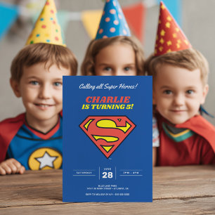Superman Logo   Blue Super Hero Birthday Kaart
