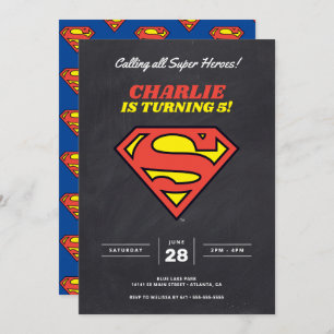 Superman Logo   Chalkboard Super Hero Birthday Kaart