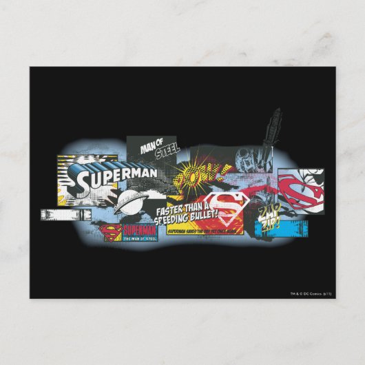 Superman Logo Collage Briefkaart (Voorkant)