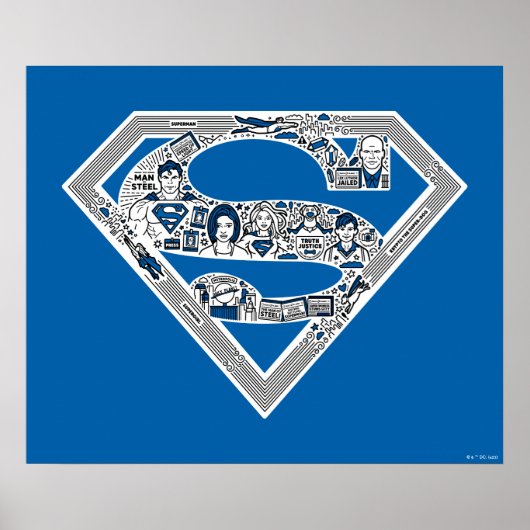 Superman Logo Doodle Art Poster (Voorkant)