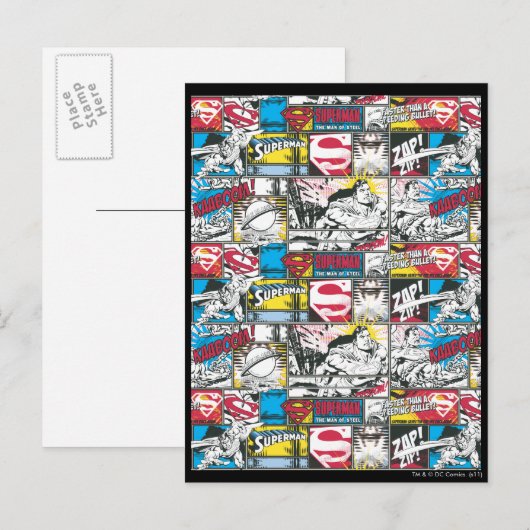 Superman Logo Patroon 2 Briefkaart (Voorkant / Achterkant)