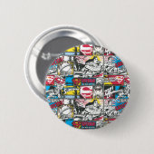 Superman Logo Patroon 2 Ronde Button 5,7 Cm (Voorkant /achterkant)