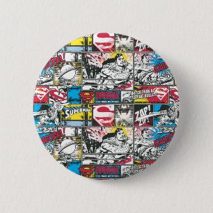 Superman Logo Patroon 2 Ronde Button 5,7 Cm