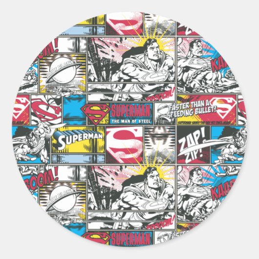Superman Logo Patroon 2 Ronde Sticker (Voorkant)