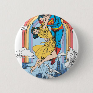 Superman & Lois in Geel Ronde Button 5,7 Cm