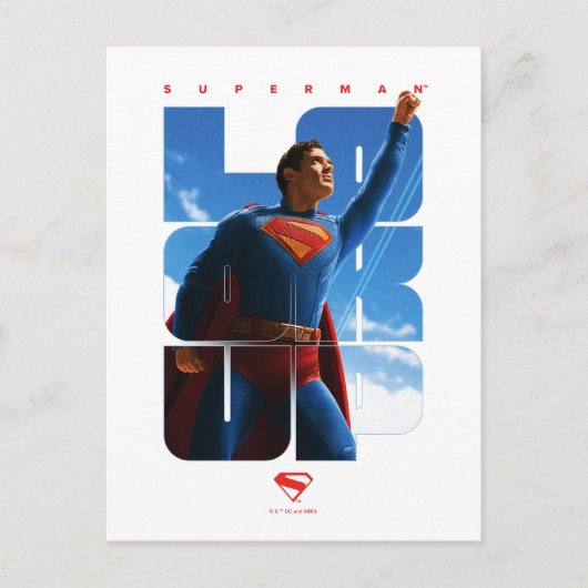 Superman Look Up Pose Briefkaart (Voorkant)