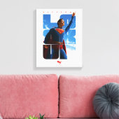 Superman Look Up Pose Canvas Afdruk (Insitu (Woonkamer))